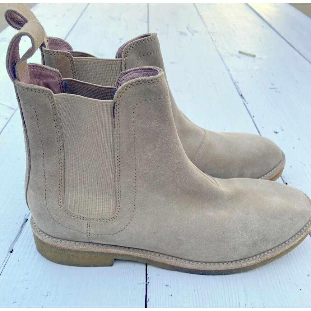 Civil Regime Beige Suede Leather Chelsea Boots Mens Sz 8 Womens 9.5